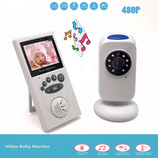 Baby monitor Ασύρματο με οθόνη 2.4″ LCD Θερμοκρασία,μικρόφωνο night vision