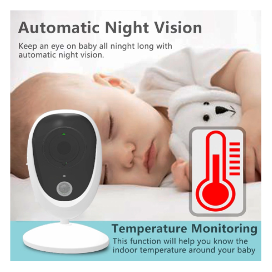 Ασύρματη βιντεοκάμερα μωρού με LCD Οθόνη 3.5 ιντσών με αμφίδρομη ομιλία νυχτερινής όρασης