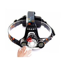 Επαναφορτιζόμενος Led φακός κεφαλής 4000 Lm  3 Led με ανίχνευση ΜΕ ΑΝΟΙΓΜΑ ΜΟΝΟ ΜΕ ΤΟ ΠΕΡΑΣΜΑ ΤΟΥ ΧΕΡΙΟΥ