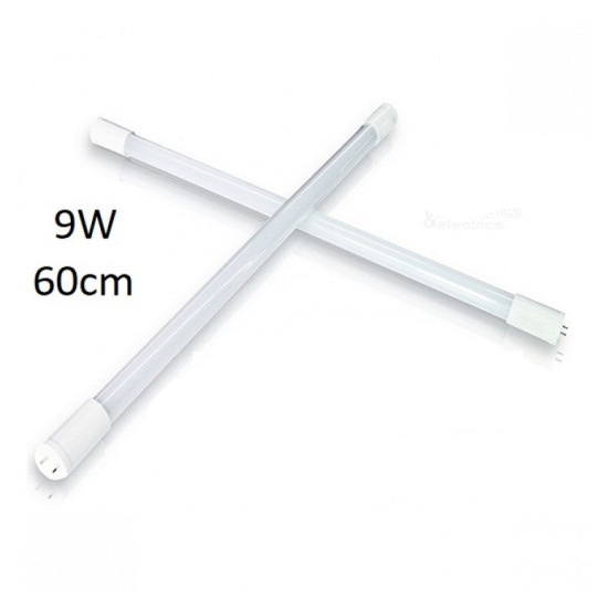 Λαμπτήρας LED T8 τύπου φθορίου 60cm 9W 1x άκρο τροφοδοσίας 100-265V 850lm A+ ψυχρό λευκό 6400Κ