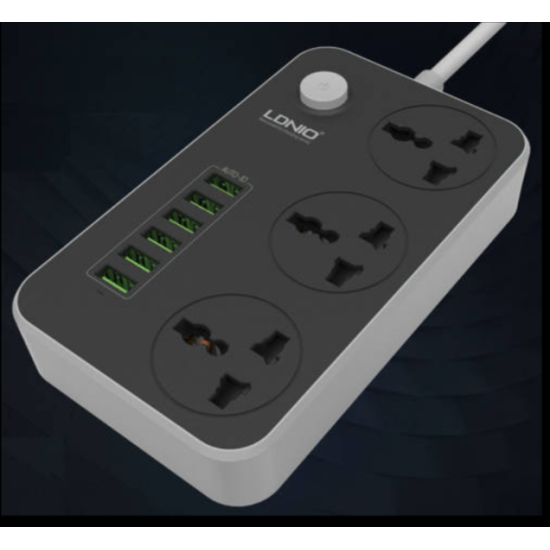 Πολύπριζο με 6 Θύρες USB 3.4A & 3 Πρίζες LDNIO.