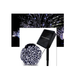 Ηλιακά Χριστουγεννιάτικα Λαμπάκια – (100 Λαμπάκια) Με Φωτοβολταϊκό Πάνελ λευκό ψυχρό.