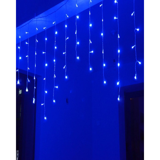 LED Χριστουγεννιάτικα Φωτάκια Κουρτίνα 2m σε Μπλε Χρώμα