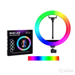 RGB Φωτογραφικό Φωτιστικό Δαχτυλίδι LED 26cm Πολύχρωμο USB με Βάση Στήριξης Κινητού - Ring Light Lamp OEM