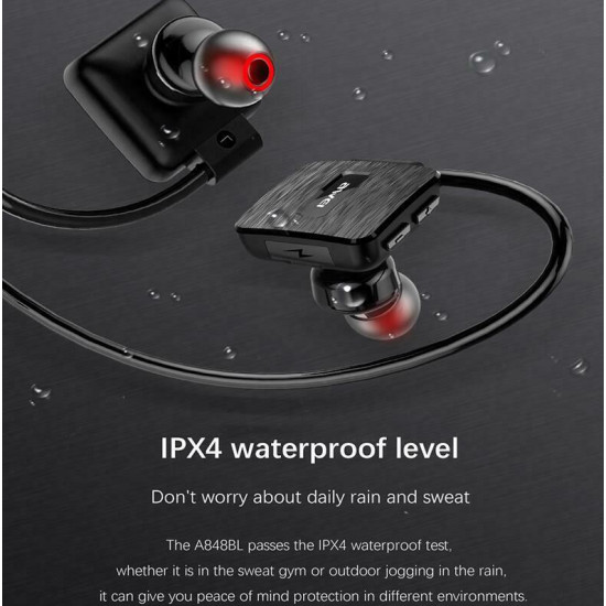 Αδιάβροχα Ασύρματα Ακουστικά Bluetooth για Τρέξιμο & Άθληση V4.2 - AWEI Wireless Sport Headset Handsfree A848BL