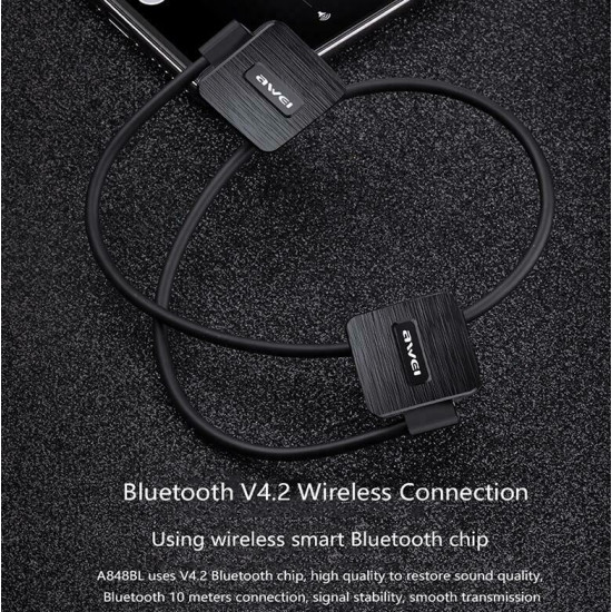 Αδιάβροχα Ασύρματα Ακουστικά Bluetooth για Τρέξιμο & Άθληση V4.2 - AWEI Wireless Sport Headset Handsfree A848BL