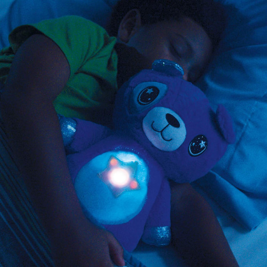 Starry Teddy Προτζέκτορας Αστεριών, Λούτρινο Αρκουδάκι 30cm & Νυχτερινό Φωτιστικό LED Νανουρίσματος - Μπλε Bear