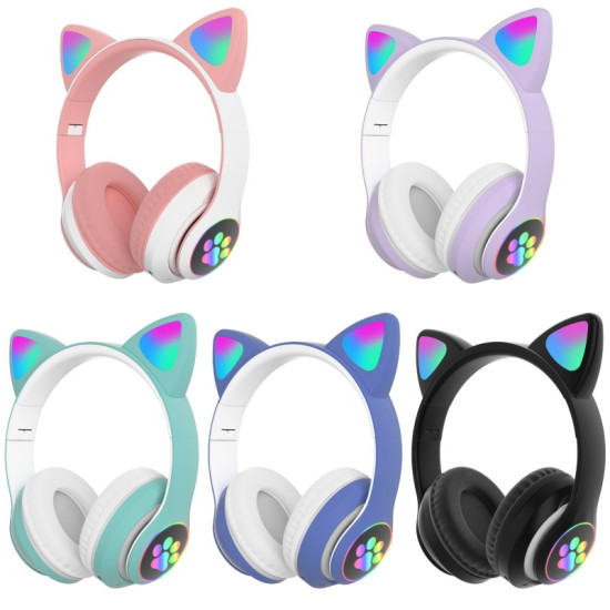 Ασύρματα Ακουστικά Bluetooth 5.0 παιδικά-εφηβικά Wireless cat ear stn-28 - OEM