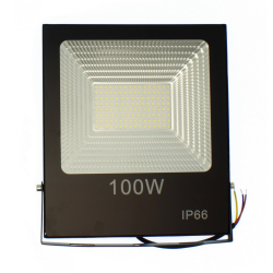 LED αδιάβροχος προβολέας super slim 100W 220V 128 SMD 9000LM 6500K IP66 OEM