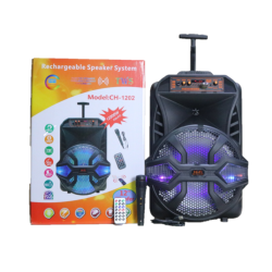 Επαναφορτιζόμενο ηχείο Bluetooth  CH-1202 με καλώδιο μικροφώνου ΟΕΜ.