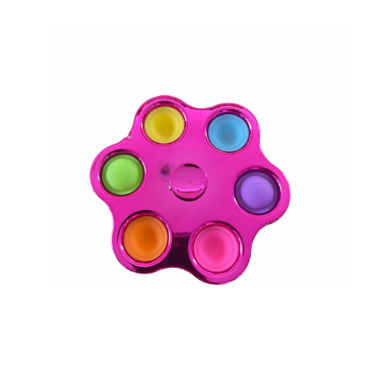 Pop It Fidget Σκληρή Παλέτα ροζ - spinner πολύχρωμο 12cm - ΟΕΜ