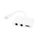 Αντάπτορας Φόρτισης & Ήχου Lightning σε Διπλό Audio Jack 3.5mm AUX & Lightning Foyu FO-S034 – Λευκό