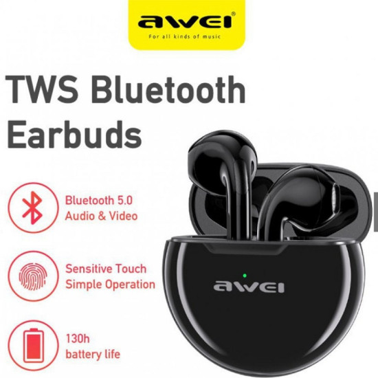 ΑΣΥΡΜΑΤΑ ΑΚΟΥΣΤΙΚΑ BLUETOOTH 5.0 AWEI T17 BLACK WIRELESS SPORTS EARBUDS TWS - ΜΑΥΡΑ - OEM