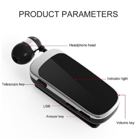 Ακουστικό Bluetoοth HandsFree K52 clip-on mini headset - ΟΕΜ