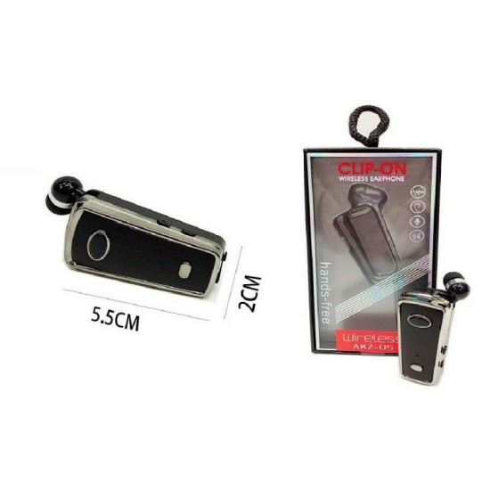 Ακουστικά Bluetooth Headset Clip-On AKZ-Q5 - Μαύρο - ΟΕΜ
