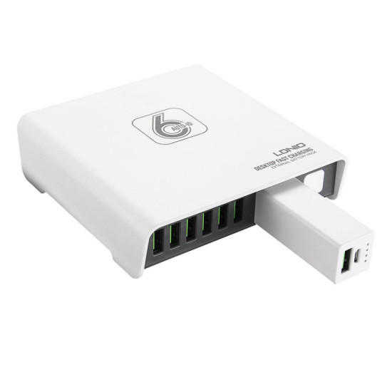 LDNIO ΦΟΡΤΙΣΤΗΣ ΜΕ 6 ΘΥΡΕΣ USB ΚΑΙ POWER BANK BOX MAGICAL 2600MAH A6802-OEM