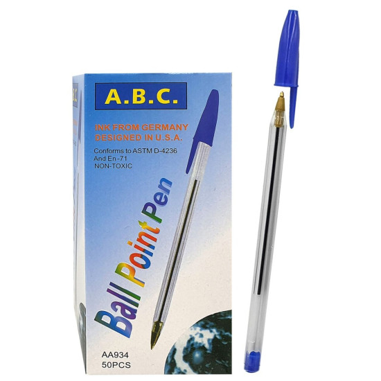 Στυλό Κλασσικό Διάφανο Ballpoint Μπλε 1mm JustNote 8035