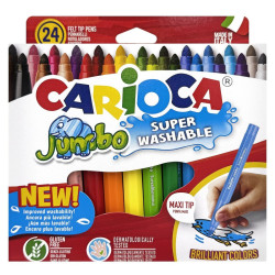 Μαρκαδόροι Carioca Jumbo 6mm σετ=24 Χρώματα Carioca 40570