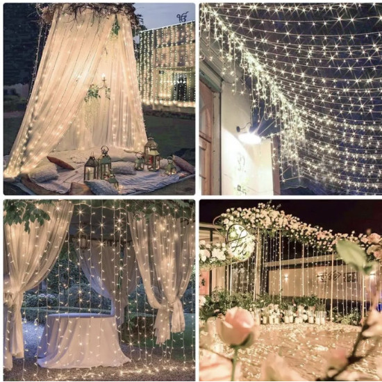 LED Χριστουγεννιάτικα Φωτάκια Κουρτίνα 3.30m σε λευκό θερμό Χρώμα. LED Χριστουγεννιάτικα Φωτάκια Κουρτίνα 3.30m σε λευκό θερμό Χρώμα.