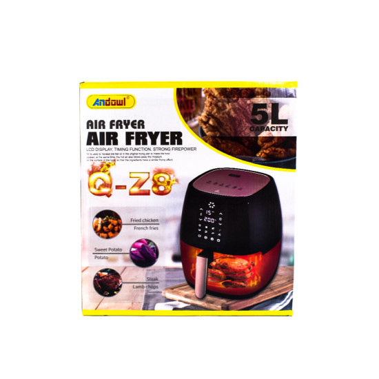 Ηλεκτρική Φριτέζα ΑΕΡΟΣ AIR FRYER 5L 1400W με Ψηφιακό Πάνελ Andowl Q-Z8 – Μαύρο