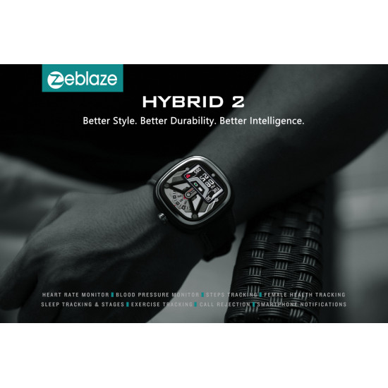 Zeblaze HYBRID 2 Heart Rate Blood Pressure Monitor Female Health Tracking – Μαύρο