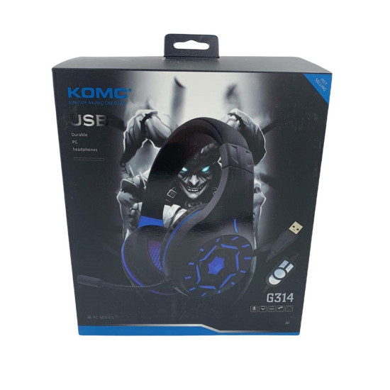 Komc G-314 Gaming Headset με usb Μπλε - ΟΕΜ
