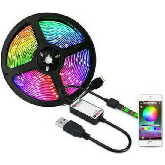 ΤΑΙΝΙΑ USB LED LIGHT TV STRIP LIGHTS 5050 RGB 5M RIXME - OEM