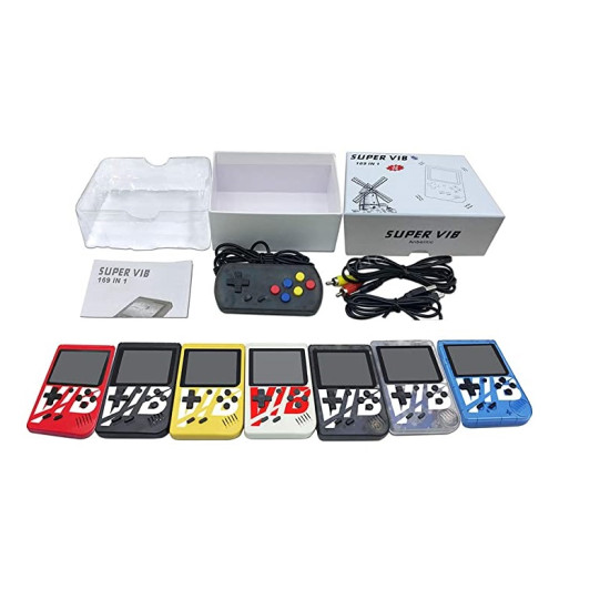 Παιχνιδομηχανή Χειρός Super VIB Retro Video Game Console Built-In 169 Games With Vibration Handle Κόκκινο - ΟΕΜ