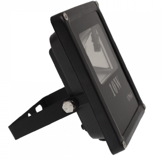 LED αδιάβροχος προβολέας dimmable 10W 220V RGB 900LM IP65 με τηλεχειριστήριο μαύρος - OEM