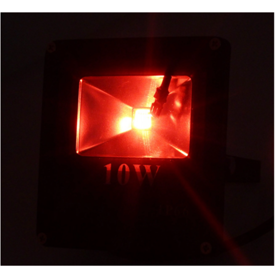 LED αδιάβροχος προβολέας dimmable 10W 220V RGB 900LM IP65 με τηλεχειριστήριο μαύρος - OEM