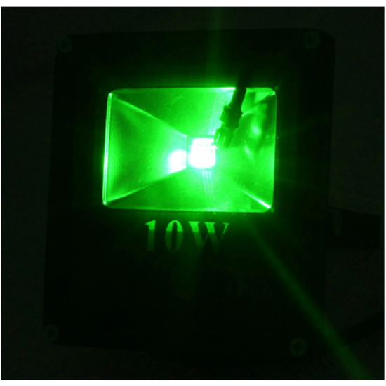 LED αδιάβροχος προβολέας dimmable 10W 220V RGB 900LM IP65 με τηλεχειριστήριο μαύρος - OEM