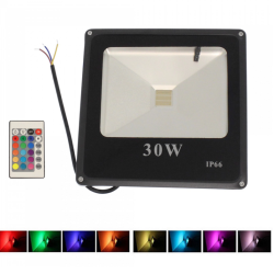 LED αδιάβροχος προβολέας dimmable 30W RGB με τηλεχειριστήριο - ΟΕΜ