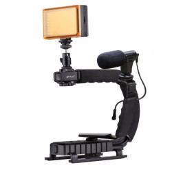 Σταθεροποιητής Κάμερας Χειρός Steadycam U-Grip Σχήματος C με Φωτισμό LED Puluz PKT3013.