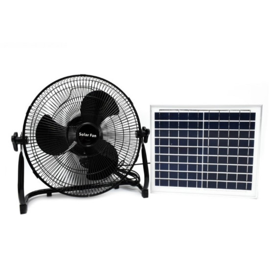 Φορητός Επιδαπέδιος Ηλιακός Ανεμιστήρας 36cm 15W 12000mAh Τριών Ταχυτήτων OEM.