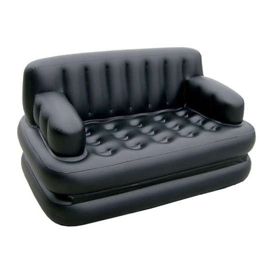 Bestway Φουσκωτός καναπές 5 σε 1 σε μαύρο χρώμα, 1.88m x 1.52m x 64cm - OEM.