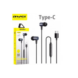 ΑΚΟΥΣΤΙΚΑ HANDSFREE IN-EAR AWEI TC-2 TYPE-C ΜΑΥΡΟ