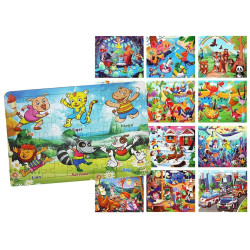 Παζλ Ξύλινο 60 τεμ Ζωάκια 30x22,5xcm ToyMarkt 891932