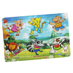 Παζλ Ξύλινο 60 τεμ Ζωάκια 30x22,5xcm ToyMarkt 891932