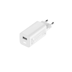 Γρήγορος φορτιστής 65W με θύρα USB-A και type C-1 άσπρο ΟΕΜ
