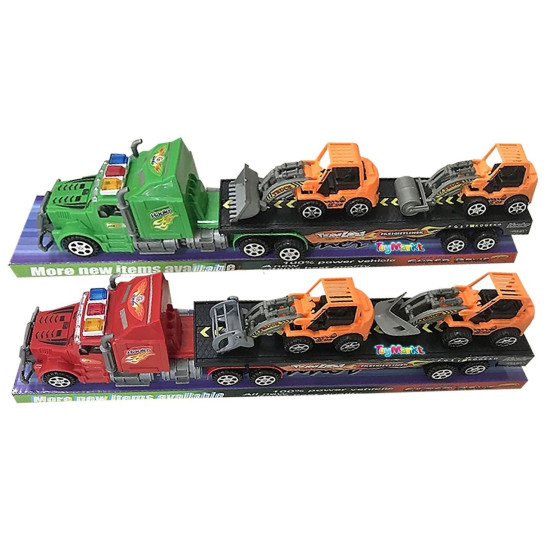 Νταλίκα Friction με 2 Δομικά Οχήματα 43x11x8cm ToyMarkt 902289