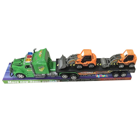 Νταλίκα Friction με 2 Δομικά Οχήματα 43x11x8cm ToyMarkt 902289