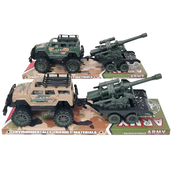 Τζιπ με Στρατιωτικό Όχημα Friction & Free Wheel 39x12,5x12cm ToyMarkt 902396
