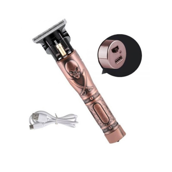 Ξυριστική Μηχανή Επαναφορτιζόμενη USB Trimmer Skull KEMEI KM-9370