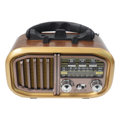 Φορητό επαναφορτιζόμενο ραδιόφωνο ρετρό BT Speaker Classic Mini Radio FM/AM/SW 3 με ηλιακά πάνελ RX-BT618S - ΟΕΜ