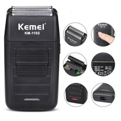 Επαναφορτιζόμενη Ξυριστική μηχανή Δίδυμη λεπίδα Προστασία προσώπου Kemei KM-1102