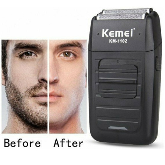 Επαναφορτιζόμενη Ξυριστική μηχανή Δίδυμη λεπίδα Προστασία προσώπου Kemei KM-1102