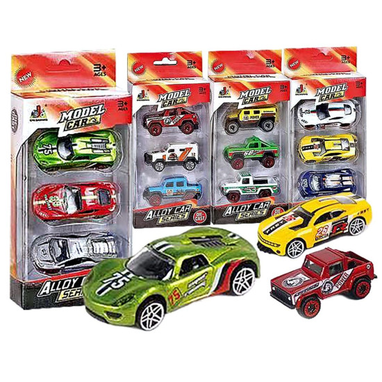 Σετ 3 Οχήματα die Cast Metal Free Wheels 22x9x4,5cm ToyMarkt 913361