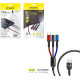 Awei USB to Lightning / Type-C / micro USB Καλώδιο Φόρτισης Μαύρο 1.2m.