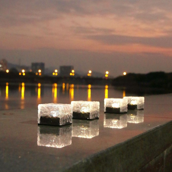 Ηλιακό φωτιστικό κήπου 6000k Ice cube solar light Ψυχρό λευκό 1 τμχ - ΟΕΜ