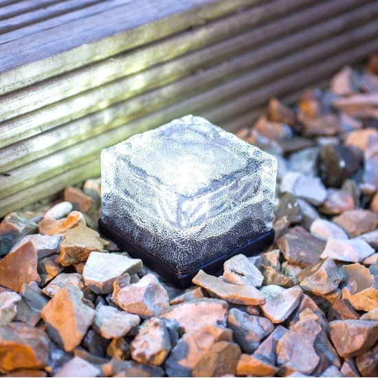Ηλιακό φωτιστικό κήπου 6000k Ice cube solar light Ψυχρό λευκό 1 τμχ - ΟΕΜ